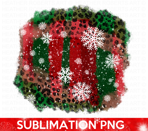 Christmas Leopard Sublimation PNG Background