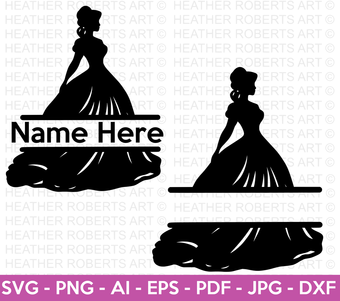 Princess Split Monogram SVG – Heather Roberts Art