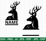 Deer Split Monogram SVG