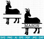 Goat Split Monogram SVG