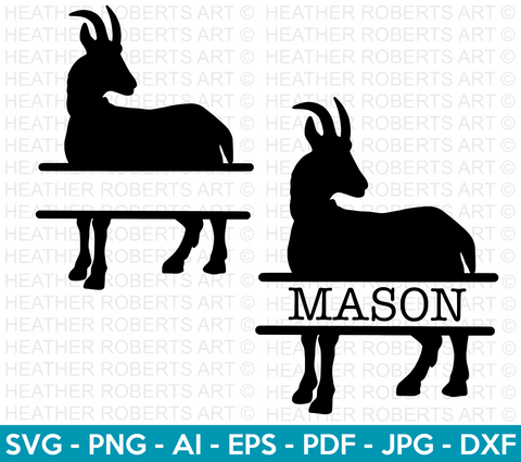 Goat Split Monogram SVG