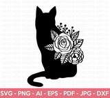 Floral Cat SVG