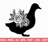 Floral Duck SVG