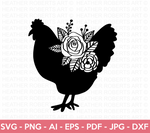 Floral Chicken SVG