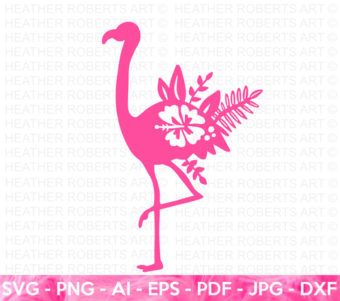 Floral Flamingo SVG