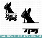 French Bulldog Split Monogram SVG