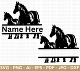 Horses Split Monogram SVG