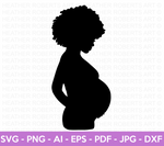 Black Pregnant Woman Silhouette SVG