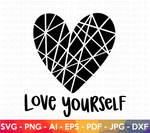 Love Yourself - Geometric Heart SVG