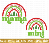 Mama and Mini Christmas Rainbow SVG