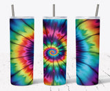 20 Oz Tie Dye Skinny Tumbler Sublimation Wrap 1