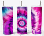 20 Oz Tie Dye Skinny Tumbler Wrap