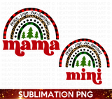 Mama and Mini Christmas Rainbow Sublimation PNG