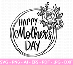 Happy Mother's Day Wreath SVG