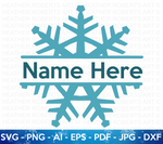 Snowflakes Split Monogram SVG