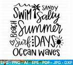 Summer Word Collage SVG