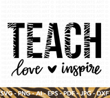 Teach Love Inspire SVG, Half Leopard SVG