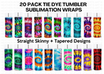 20 Oz Tie Dye Skinny Tumbler Sublimation Wraps Bundle