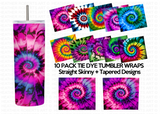 20 Oz Tie Dye Skinny Tumbler Sublimation Wraps Bundle