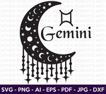 Gemini Zodiac Sign Moon SVG