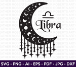 Libra Zodiac Sign Moon SVG