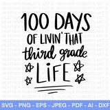 100 Days of School third grade SVG