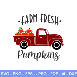 Farm Fresh Pumpkins Red Car Sign SVG