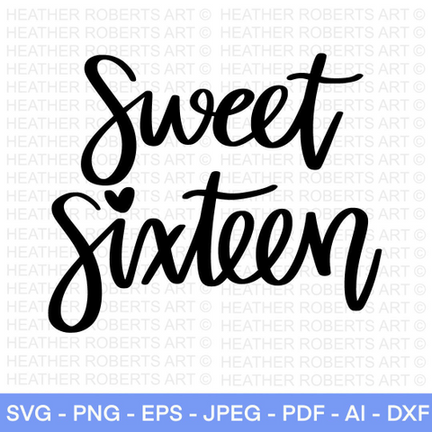 Sweet Sixteen SVG