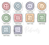 Buttons Watercolor Clipart