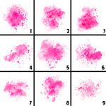 Pink Watercolor Splashes Splotches Clipart