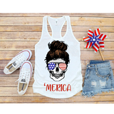 Mom Life Skull American Sunglasses Sublimation PNG