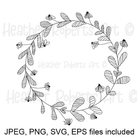 Hand Drawn Wreath SVG