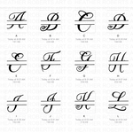 Split Monogram Alphabet SVG Bundle