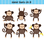 14 PACK Monkeys Clipart Set