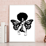 Black Butterfly Woman SVG