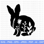Floral Rabbit SVG