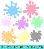 Pastel Paint Splatter SVG Bundle