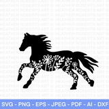 Floral Horse SVG