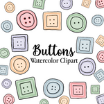 Buttons Watercolor Clipart