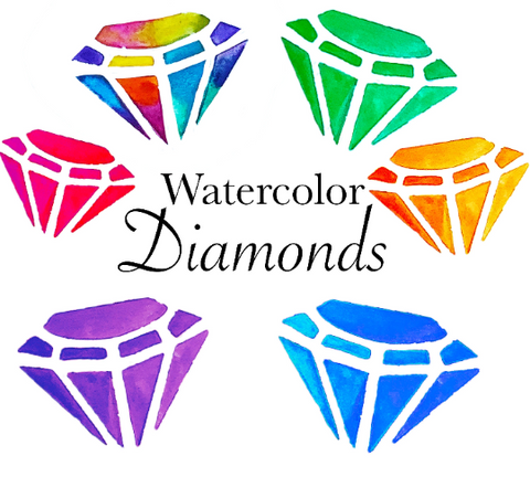 Watercolor Diamonds Clipart