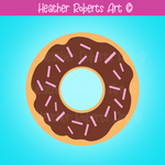 Single Chocolate Sprinkled Donut Clipart