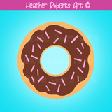 Single Chocolate Sprinkled Donut Clipart