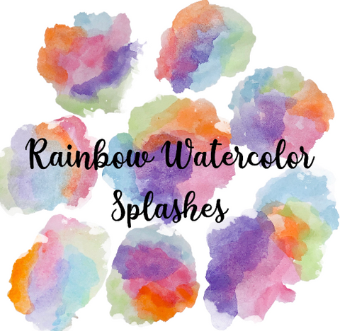 Rainbow Watercolor Splash Clip Art - Watercolor Blobs