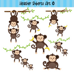14 PACK Monkeys Clipart Set