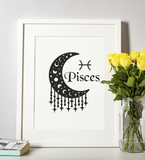 Pisces Zodiac Sign Moon SVG